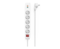 HAMA ANTYPRZEPIĘCIOWA 5 gniazdek 2XUSB 1.5m biała - 1177339 - zdjęcie 2